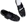 Outono 2026 Novos Sapatos Mary Janes Quadrados Retrô com Retalhos para Mulheres Estilo Britânico Solado Grosso Aumenta Altura Versátil Sapatos de Couro Macio