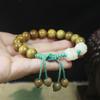 Pulsera de sándalo verde argentino 10mm madera Mujer gato cuentas de una sola vuelta cuentas artesanales joyería al por mayor