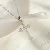 Colar Versa Classic com Cruz de Flecha Banhado a Prata de Lei s925 Feminino Seiko Brilhante Retro Hip Hop Europeu e Americano Pingente