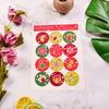 Nuevo Pegatina de Navidad Papel de Regalo Redondo 12 Portátil Refrigerador Tarjeta de Calendario Scrapbook