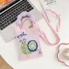 Novo design de nicho bonito dos desenhos animados Mini malha saco do telefone móvel All-match pequeno portátil Commuter Crossbody pequeno saco quadrado