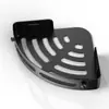 Estante de baño sin taladro montado en la pared, estante de almacenamiento triangular para lavabo, estante de cocina sin taladro para baño