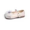 Zapatos de Princesa Cristal Elsa para Niñas, Nuevos Zapatos de Cuero Coloridos con Lazo para Niños y Bebés de Primavera y Otoño, Zapatos Planos de Suela Suave con Pedrería