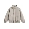 Roupas Vintage 25 Inverno Novo Estilo Japonês Simples Cor Sólida Gola Alta Impermeável 90 Penugem de Pato Branco Roupa de Trabalho Jaqueta de Penas Casaco