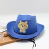 Sombrero de Paja Infantil para Niños, Sombrero Vaquero para Sol de Verano al Aire Libre, Sombrero Jazz para Niñas, Sombrero de Sol para Viaje, Sombrero Fresco