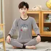 Conjunto de roupa íntima infantil Meninos Crianças médias e grandes roupas de outono terno de calça comprida adolescentes suéter de algodão suéter suéter terno de calça
