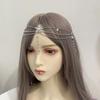 Cadena para la frente nupcial europea y americana, banda para el cabello con gota de agua, cadena para la cabeza, decoración de cristal para la frente, colgante para la ceja, accesorios para el cabello, tocado étnico bohemio