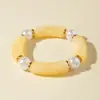 Pulseiras Transfronteiriças Europeias e Americanas, Pulseiras Exageradas de Acrílico, Conjunto de Pulseiras Coloridas em Blocos com Contas