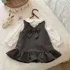 Conjunto de Otoño para Niña 2026 Nuevo Estilo Vestido para Niña de Un Año Conjunto de Vestido Moda Primavera y Otoño Estilo Coreano Conjunto de Dos Piezas