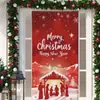 Nova capa de porta verde monstro Grinch transfronteiriça tecido de fundo decoração de atmosfera cortina de porta de Natal pano para pendurar bandeira de capa de porta