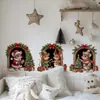 Ratón de Navidad Gato Agujero en la Puerta Pegatina de Pared Pegatina de Inodoro Pared de Fondo de Baño Decoración del Hogar Pegatina de Pared Autoadhesiva