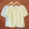 Camisa de Manga Corta para Mujeres Petites, Nueva Blusa Elegante y de Moda Verano 2026, Top Corto Rejuvenecedor y Hermoso para Damas