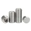 Acero Inoxidable 201 Tornillo de Máquina de Punta Plana Juego de Tornillos Prisioneros Tornillo de Fijación Hexagonal Interior Cabeza de Tornillo de Máquina Tornillo de Fijación sin Cabeza Tope M4-M8