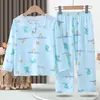 Pijamas de Dibujos Animados para Primavera y Otoño para Niños y Niñas Pijamas Casuales de Manga Larga para Niños y Niños Ropa de Casa para Verano Ropa para Aire Acondicionado para traje