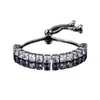 Pulsera Ajustable Cuadrada de Diamante Completo Más Vendida de Amazon para Mujeres, Venta al por Mayor Directa de Fábrica, Lujo Ligero Versátil al por Mayor