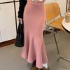 Saia Midi de Malha Grossa para Primavera e Outono para Mulheres, Slim Fit, Justa no Quadril, Nova 26 Estilos de Saia de Malha Evasê Sereia