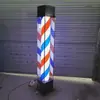 Luz Rotatoria de Barbería de Pie para Exteriores Impermeable Letrero de Salón de Peluquería Luz de Caja de Luz de Vidrio de Colores para Peluquería Se Puede Comprar en Lote Leidezhu