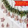 Nuevas Decoraciones Navideñas Personalizadas Transfronterizas con Alfabeto Inglés de 26 Letras, Adornos Decorativos de Acrílico 2D para Colgar en el Espejo Retrovisor del Coche