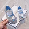 Zapatos Individuales de Cristal de Princesa para Niñas 2025 Verano Nuevo Estilo Zapatos de Moda de Cuero para Niñas Zapatos Individuales para Bebé de Suela Blanda Zapatitos de Cuero