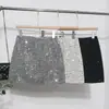 Tiro Real Falda de Lentejuelas Falda Mujer Chica Picante Americana Forma A Pequeña Plata Brillante Brillante Falda Anti-deslizamiento 8258