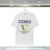 Marca Europeia e Americana da Moda Casablanca Tamanho Plus-Size Manga Curta 2026 Outono/Inverno Casablanca Camiseta Manga Curta Solta