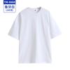Camiseta suelta colorida de algodón puro, ropa de trabajo personalizada para niñas, diseño con hombros caídos, impresión DIY, sin cuello, manga corta, tiro callejero
