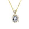 Collar de plata esterlina 925 explosión transfronteriza estilo europeo estilo básico piña grande circonita cuadrada lujo ligero sensación de alta gama