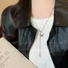 Cadena Larga para Suéter Plateada con Forma de Corazón Extraíble Estilo Coreano para Mujer, Sencilla y de Nicho, con un Toque de Alta Gama, Collar Accesorio Estrella Otoño e Invierno