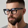 Gafas Retro de Color Contrastante con Montura Cuadrada para Mujer Europeas y Americanas Retro Anti-Luz Azul Lentes Planos Se Pueden Combinar con Monturas de Gafas Planas para Miopía Modernas