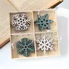 Decoraciones Navideñas Americanas Mini Copo de Nieve de Madera Decoraciones para Árbol de Navidad Estrella Ciervo Navidad Adornos Europeos