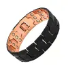 Hebilla de Correa de Escudo de Cobre Rojo Popular Antiguo Europeo y Americano Pulsera Magnética de Tres Filas Moda Retro Versión Ancha Pulsera con Patrón de Escamas de Pescado para Hombres