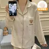 Pijama de algodón nube con solapa para niñas, amigable con la piel, cómodo, suave, lindo, holgado y casual, se puede usar afuera como ropa de casa
