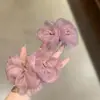 Pente de Cabelo Flor de Renda com Strass Brilhante Estilo Menina Doce Coreana Pente Lateral para Franja Presilha de Cabelo Versátil da Moda Acessório de Cabelo