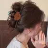 Presilha Grande Cor de Café Estilo Coreano para Cabelos Grossos, Presilha Tubarão para Prender Todo o Cabelo Atrás da Cabeça, Grampo de Cabelo de Luxo de Alta Qualidade Atacado