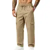 2026 Amazon Outono Mais Vendido Calça Cargo Casual Reta com Cordão Masculina Outdoor Americano Masculino Pesada