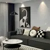 Pintura decorativa simples e moderna para sala de estar elefante preto e branco mural de parede para TV pintura de parede de fundo para sofá novo de alta qualidade