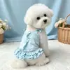 Vestido de Perla de Industria Pesada de Año Nuevo Primavera Otoño Estilo Princesa Perro Pequeño Ropa para Perro Mascota Ropa para Maltés Bichón