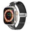 Para Apple Watch Pulseira de silicone impressa iwatch8Ultra transparente luminosa Apple pulseira dobrável magnética
