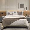 Habitación Modelo Simple Moderna Sala de Exhibición Muebles Combinación Ropa de Cama Lujo Ligero Italiano Ropa de Cama Suave de Alta Gama