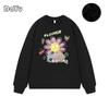 Sudadera con cuello redondo floral del mismo estilo que Zhao Lusi, forrada de polar para mujer, nueva colección Otoño/Invierno 2025, holgada, casual, cálida, top, chaqueta