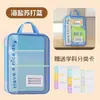 Bolsa de Clasificación por Materia de Gran Apertura en Forma de L de Cuatro Capas Portátil Transparente de Malla Engrosada Bolsa para Examen de Tutoría Estudiantil