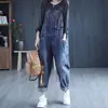 [En Stock para Entrega Rápida] Peto de Mezclilla para Mujer Tallas Grandes mm Gordita Estilo Coreano Holgado Aspecto Adelgazante Harem Jeans Casuales