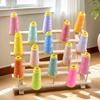 Estante para bobinas madera maciza estante de alambre plegable estante de almacenamiento de hilo de coser 30 ejes hogar tela DIY manual estante de alambre