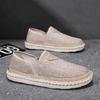Novos Sapatos de Pescador Preguiçoso Slip-On para Dirigir, Sapatos Masculinos de Linho Respiráveis e Não Abafam, Sapatos Casuais Respiráveis com Biqueira Larga