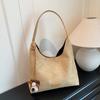2025 Nuevo Bolso de Hombro Casual Retro de Ante para Otoño e Invierno Moda Femenina Estilo Perezoso Bolso Tote Cruzado
