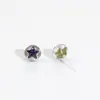 Brincos de Estrela de Cinco Pontas com Zircônia Incrustada em Resina, Brincos Perfurados, Não Precisa Remover, Brincos Coloridos da Moda com Zircônia, Atacado de Joias
