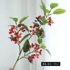 Flor artificial ramo alto fruta rica azevinho fruto baga vermelha casa casamento decoração ornamentos Ano Novo flor atacado baga