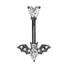Piercing de Umbigo Novo Teia de Aranha Escura Inlaid Zircônia Transfronteiriço Halloween Unha de Umbigo Piercing de Umbigo Europeu e Americano Moda Personalizada