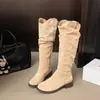 Botas Acima do Joelho Femininas Emagrecedoras Abraçando as Coxas Tamanho Plus Meninas Botas Longas 2026 Outono Inverno Nova Moda Botas de Salto Alto Botas Skinny Elásticas