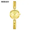 Mokago relógio feminino versátil temperamento mostrador madrepérola pulseira de metal relógio incrustado com strass formato de coração moderno relógio de quartzo atacado